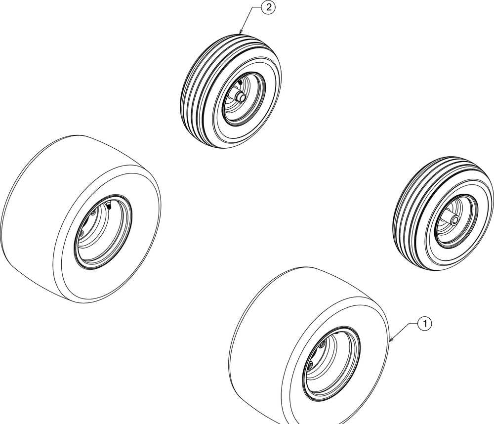 Wheels Diagram and Parts List for RZT-S54KH (17ARCBDA056)(2016) Cub Cadet Lawn Tractor